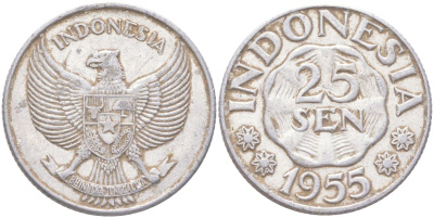 Индонезия 25 сенов 1955 KM 11 алюминий 4143-953