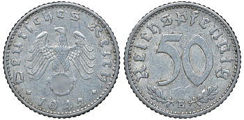 Германия 50 рейхспфеннигов 1942 E KM 96, J. 372 алюминий 72-1327