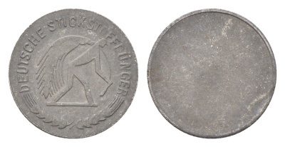 Германия жетон в 5 пфеннигов (deutsche stickstoffdünger - немецкие Азотные удобрения) 1918-1922 диаметр 17,6 мм, вес 1,6 гр Men18 48144.3 железо 4708-1135