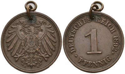 Германия 1 пфенниг 1892 E KM 10 медь 4151-1215