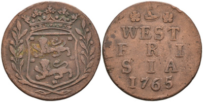 Западная Фризия (West Frisia), Нидерланды 1 дуит 1765 KM 125 медь 4577-213