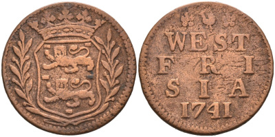 Западная Фризия (West Frisia), Нидерланды 1 дуит 1741 KM 125 медь 4577-211