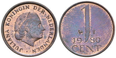 Нидерланды 1 цент 1980 Юлиана (1949-1980) KM 180 бронза UNC 220-529