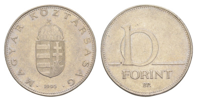 Венгрия 10 форинтов 1995 KM 695 латунь плакированная медно-никелем 4650-332