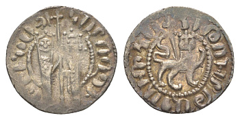 Киликийская Армения трам 1226-1271 Хетум I и царица Забель, держат крест/лев с патриаршим крестом  серебро    1516-824