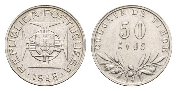 Португальский Тимор 50 аво 1948 KM 7 серебро 413-1542