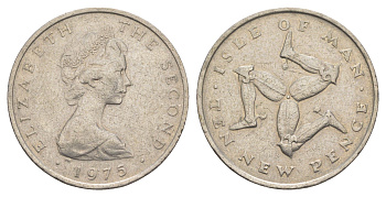 Остров Мэн 10 пенсов 1975 Елизавета II (1952-2022) KM 23 медно-никель 4652-751