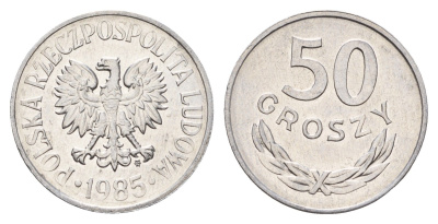 Польша 50 грошей 1985 Y 48.1 алюминий UNC 3459-637