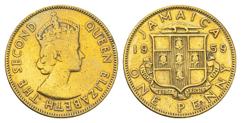 Ямайка 1 пенни 1959 KM 37 никель латунь 4628-645