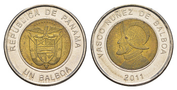 Панама 1 бальбоа 2011 KM 141 биметалл UNC 4642-726