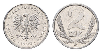 Польша 2 злотых 1990 Y 80.3 алюминий 4674-952