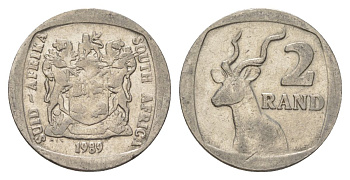 ЮАР 2 ранда 1989 KM 139 медь плакированная никелем 4626-1015