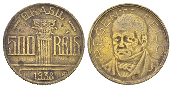 Бразилия 500 реалов (рейсов) 1938 KM 540 алюминиевая бронза 4668-1052