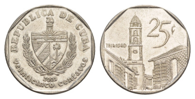Куба 25 сентаво 2001 площадь в Тринидаде KM 577.2 сталь плакированная никелем 4646-422