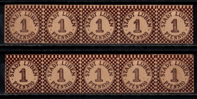 Любен 1 пфенниг (сцепка из 5 пфеннингов) 1920 DeNG 6 L70.5 бумага 6300-8-1-2