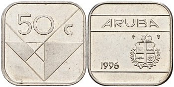 Аруба 50 центов 1996 Беатрикс (1980-2013) KM 4 сталь плакированная никелем 4141-123