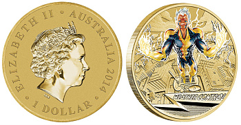 Австралия 1 доллар 2014 серия сверхспособности, управление погодой, цветная эмаль KM NEW алюминиевая бронза UNC M44-2