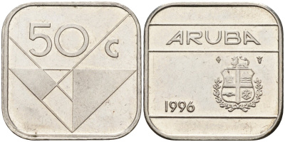 Аруба 50 центов 1996 Беатрикс (1980-2013) KM 4 сталь плакированная никелем 4141-123