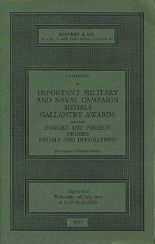 SOTHEBY & CO КАТАЛОГ МЕДАЛЕЙ ИЗ ВОЕННЫХ И ВОЕННОМОРСКИХ КАМПАНИЙ ВЫДАННЫХ ЗА ОТВАГУ, А ТАКЖЕ ИНЫХ АНГЛИЙСКИХ ОРДЕНОВ, МЕДАЛЕЙ И УКРАШЕНИЙ. РАЗЛИЧНЫЕ ВЛАДЕЛЬЦЫ 27584 SOTHEBY & CO, CATALOGUE OF IMPORTANT MILITARY AND NAVAL CAMPAIGN MEDALS GALLANTRY AWARDS A