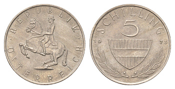 Австрия 5 шиллингов 1973 KM 2889a медно-никель 4671-645