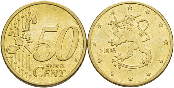 Финляндия 50 евроцентов 2006 М KM 103 нордик 4543-112