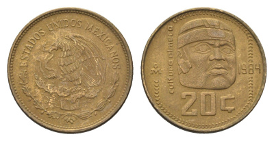 Мексика 20 сентаво 1984 KM 491 бронза 4664-757