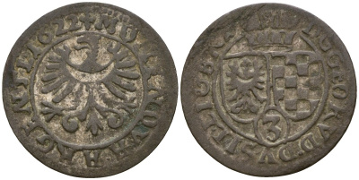 Силезия-Лигниц-Бриг 3 крейцера 1622 KM 318 серебро 4044-1445