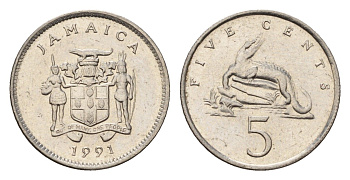 Ямайка 5 центов 1991 KM 46a сталь плакированная никелем 4640-942