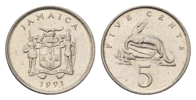 Ямайка 5 центов 1991 KM 46a сталь плакированная никелем 4640-942