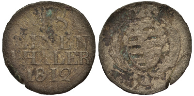 Саксония 1/48 талера 1812 KM 1048, Jaeger 6, AKS 46 серебро 413-5841