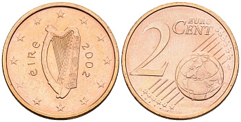 Ирландия 2 евроцента 2002 KM 33 сталь плакированная медью 4147-712