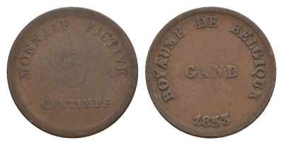 Бельгия, Гент 5 сантимов 1833 жетон государственной тюрьмы KM 10 бронза 413-6645