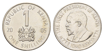 Кения 1 шиллинг 2005 Дэниэл арап Мои KM 34 сталь плакированная никелем UNC 4662-444