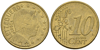 Люксембург 10 евроцентов 2002 KM 78 нордик 4147-823