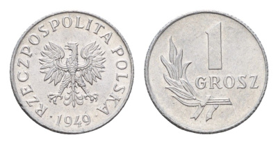 Польша 1 грош 1949 Y 39 алюминий UNC 4674-928