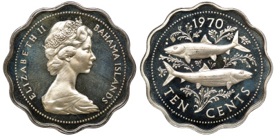 Багамские острова 10 центов 1970 KM 4 медно-никель 00-00