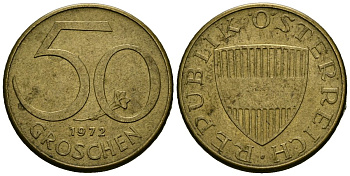 Австрия 50 грошей 1972 KM 2885 алюминиевая бронза 4136-751