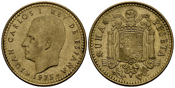 Испания 1 песета 1975 Хуан Карлос I (1975-2014) KM 806 алюминиевая бронза 4176-343