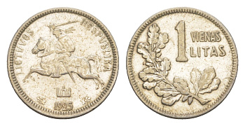 Литва 1 лит 1925 KM 76 серебро 4178-123