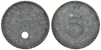 Германия 5 пфеннигов 1941 A KM 100, J. 370 цинк 4119-822