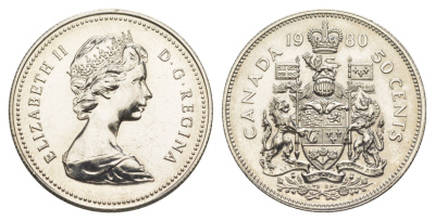 Канада 50 центов 1980 Елизавета II (1952-2022) KM 75.3 никель PROOF-LIKE (BU) 4637-951