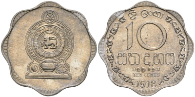 Шри-Ланка 10 центов 1978 KM 140a алюминий 4135-1227