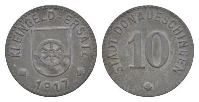 Донауэшинген 10 пфеннигов 1917 Funck 101.1, Men05 5322.1, Men18 6665.1 цинк 4636-711