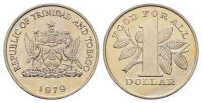 Тринидад и Тобаго 1 доллар 1979 Продовольственная программа - ФАО KM 38 медно-никель UNC 4672-416