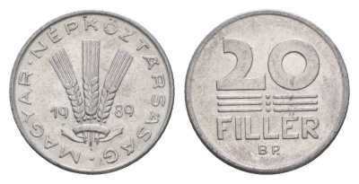 Венгрия 20 филлеров 1989 BP KM 573 алюминий 4658-651