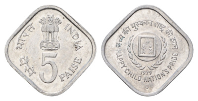 Индия 5 пайс 1979 Международный год детей KM 22 алюминий UNC 4674-869