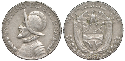 Панама 1/10 бальбоа 1980 KM 10a медно-никель 4588-211