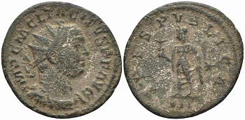 Римская Империя аврелианиан 276 Тацит SPES PVBLICA Лугдун Very fine RIC 60 бронза, серебрение 1073-16-67