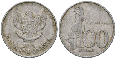 Индонезия 100 рупий 2002 черный пальмовый какаду KM 61 алюминий 4619-626