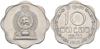 Шри-Ланка 10 центов 1978 KM 140а алюминий UNC 4563-1042